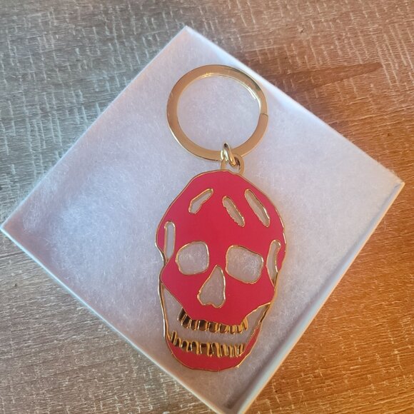 ALEXANDER MCQUEEN Gold and Red Skull Keychain (Brand new)(Gift box included) - Picture 5 of 11